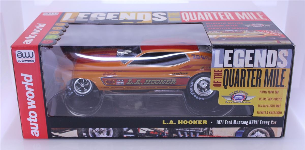 AUTO WORLD ~L.A Hooker '71 Ford Mustang Funny Car ~In Jewel Case ~ FITS AFX AW 