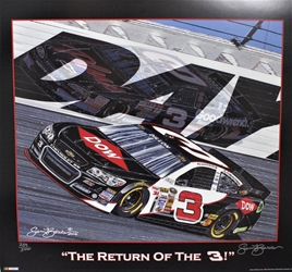 Austin Dillon 2014 "The Return of the 3!" Numbered Sam Bass Print 24" X 27" Austin Dillon 2014 "The Return of the 3!" Numbered Sam Bass Print 24" X 27"