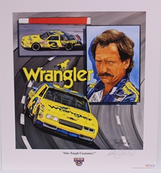 Autographed Dale Earnhardt "One Tough Customer" Original 1998 Sam Bass 24" X 22" Print w/ COA Sam Bass, Intimidator, Earnhardt Sr., 1987, Monster Energy Cup Series, Winston Cup,Poster, The Count of Monte Carlo, Chanpion, Ralph