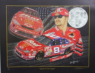 Dale Earnhardt Jr "Spirit of the Night" Artist Proof Sam Bass 25" X 31" Print Sam Bass, Dale Earnhardt Jr, Budweiser, Monster Energy Cup Series, Winston Cup, Poster