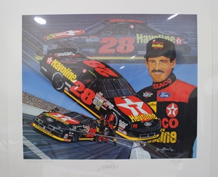 Davey Allison 1992 Autographed by Larry McReynolds "The Energy To Go Forth" Numbered Original Sam Bass 24" X 27" Print Larry McReynolds, Sam Bass, Davey Allison, Nascar Cup Series, Winston Cup, Poster