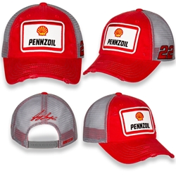 Joey Logano Pennzoil Vintage Trucker Hat - Adult OSFM Joey Logano, 2022, NASCAR Cup Series