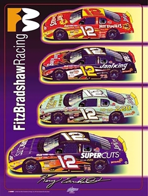 Kerry Earnhardt 2002 "Earnhardt/Fitz-Bradshaw Racing" Sam Bass Poster 24" X 18" 