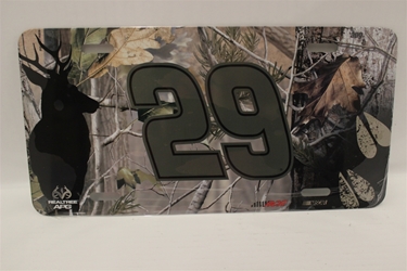 Kevin Harvick #29 No Sponsor Realtree Deer Head License Plate Kevin Harvick ,Realtree Deer Head ,License Plate,R and R Imports,R&R