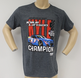 Kyle Larson 2021 Champ Vintage Car 1-Spot Tee Kyle Larson, Tee, NASCAR, Race Win, Champion, Champ