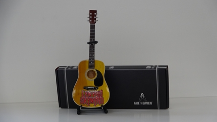 Officially Licensed Lynyrd Skynyrd Logo Natural Finish Acoustic Mini Guitar Axe Heaven, Gibson, replica guitar