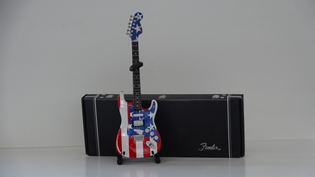 Officially Licensed Mini Stars N Stripes Flag Fender™ Strat™ Guitar Replica - Wayne Kramer Axe Heaven, Gibson, replica guitar