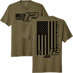 *Preorder* Ryan Blaney Flag 2-Spot Coyote Brown Tee Ryan Blaney, apparel, Team Penske