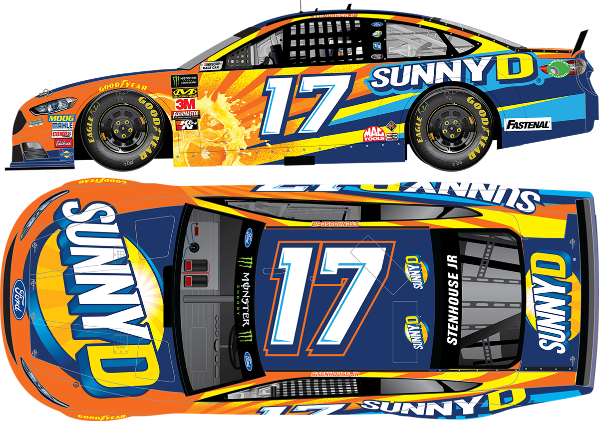 NASCAR 2017 RICKY STENHOUSE  #17 SUNNY D 1/24 CAR